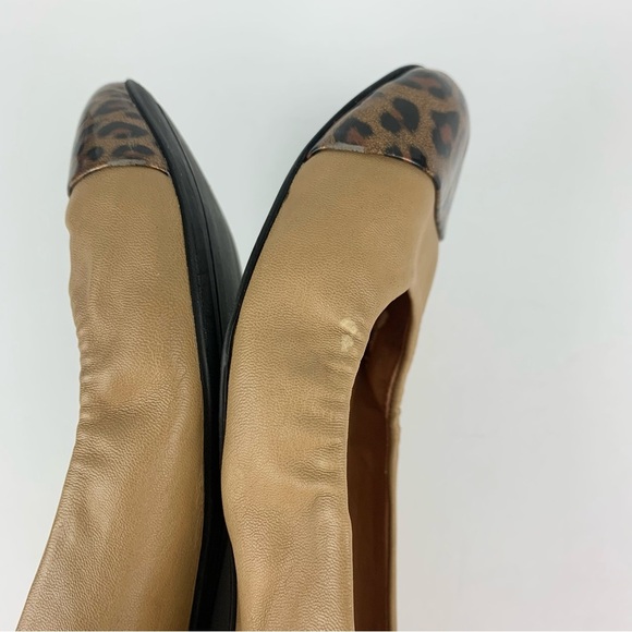 J. Crew Anya Patent Leopard Brown Leather Hidden Wedge Ballet Slip On Flats 7.5 - Picture 4 of 12